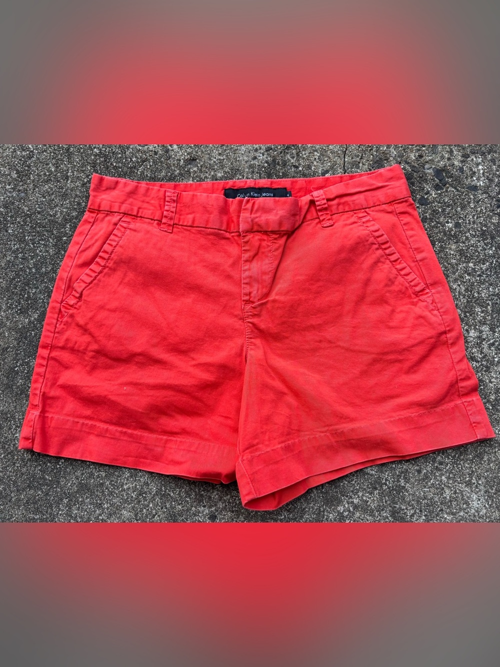 Calvin Klein Jeans Women's Coral-Red Cotton Shorts